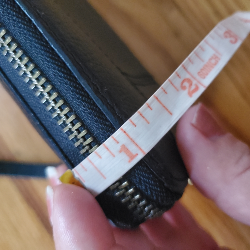 Fossil  Jori Zip Around Midnight Navy Looks Black Leather Wallet Clutch Travel - Picture 15 of 15